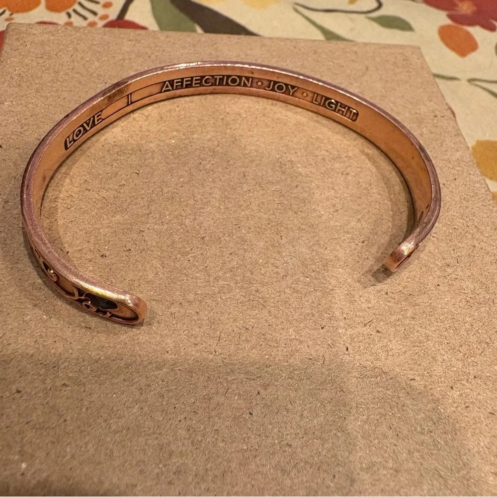 Alex and Ani Copper Swarovski Crystal Love Cuff Bracelet